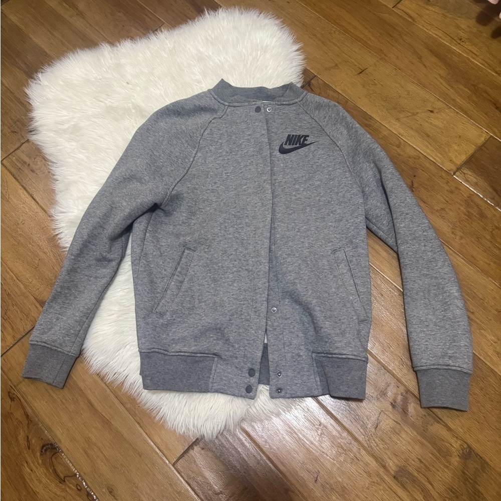 Nike Heather Gray Snap Jacket